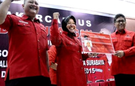 Risma-Whisnu Resmi Daftar Pilkada Surabaya